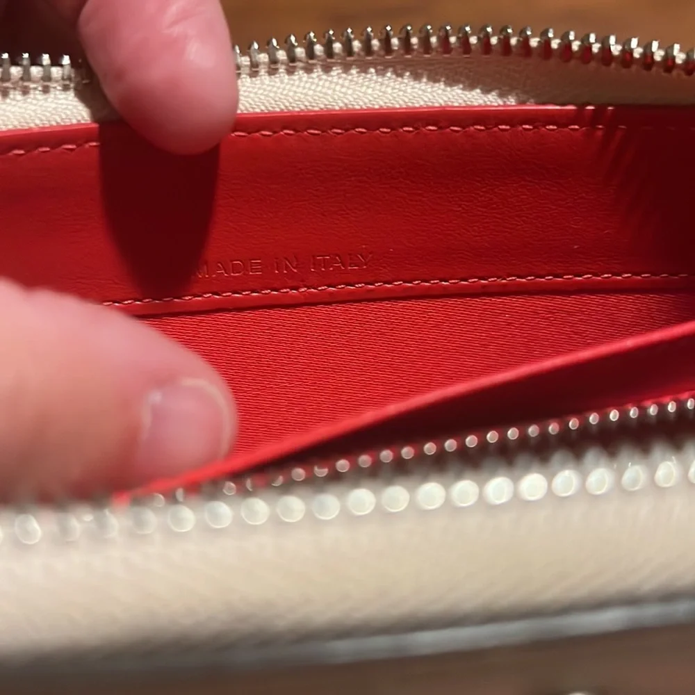 EUC Authentic Christian Louboutin Panettone pale pink zippy wallet and dust bag